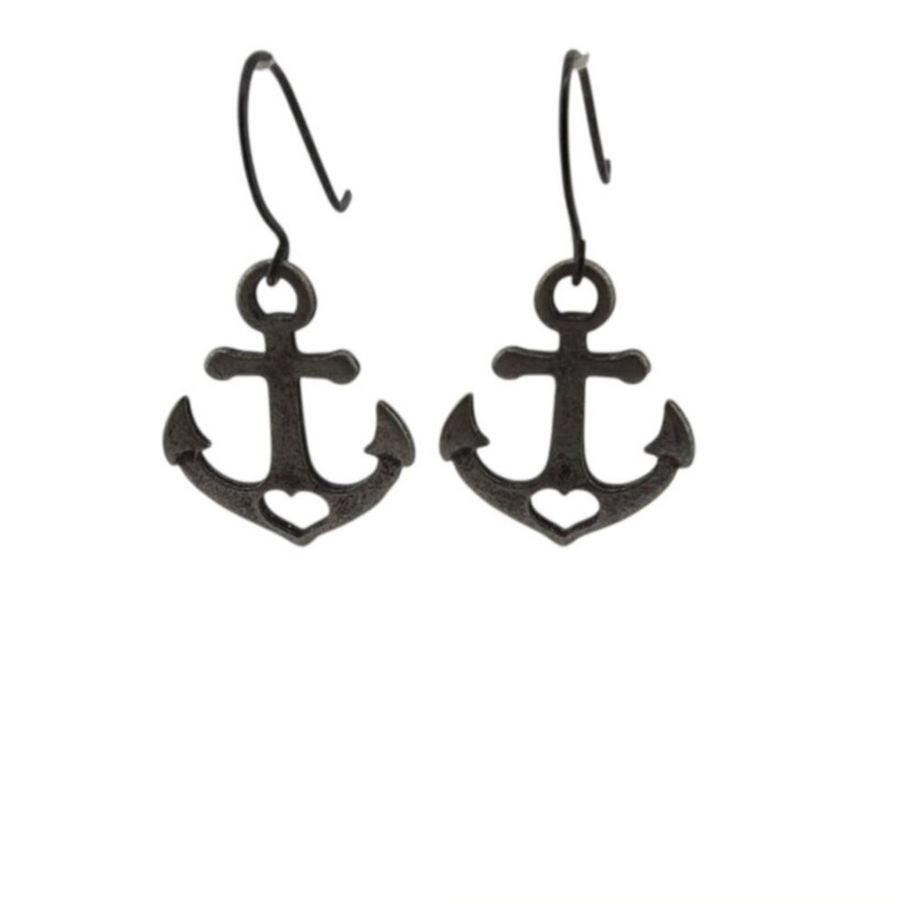 New Handcrafted Artisan Anchor Copper Dangle Earrings